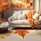 Thanksgiving Fall Bathroom Rugs, 27.5''x 27.5''Maple Leaf Bath Mat, Non-Slip, Machine Washable, Autumn Bathtub Rug Decor for Front Door, Bedroom, Living Home